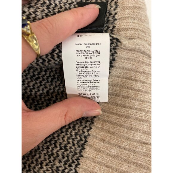 Shein Womens Beige Sweater With Black Bow Pattern & Decorative Buttons - Picture 7 of 7